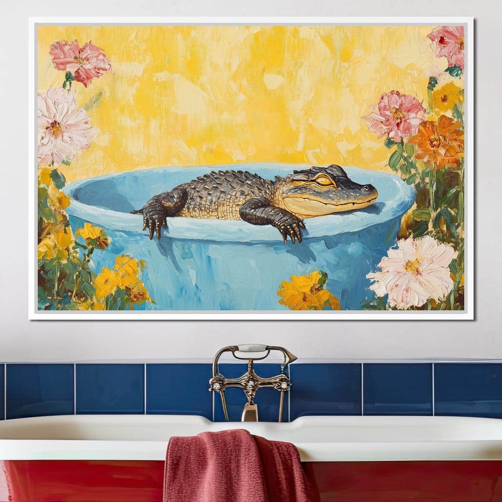 Gator Bath Oasis Canvas Wall Art