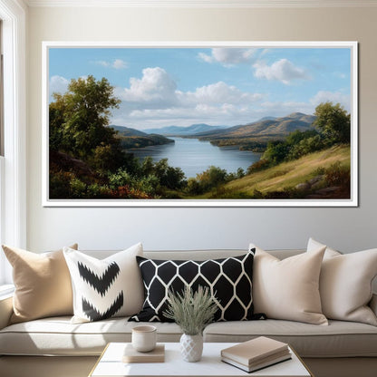 Lakeside Valley Vista Sky Canvas Wall Art