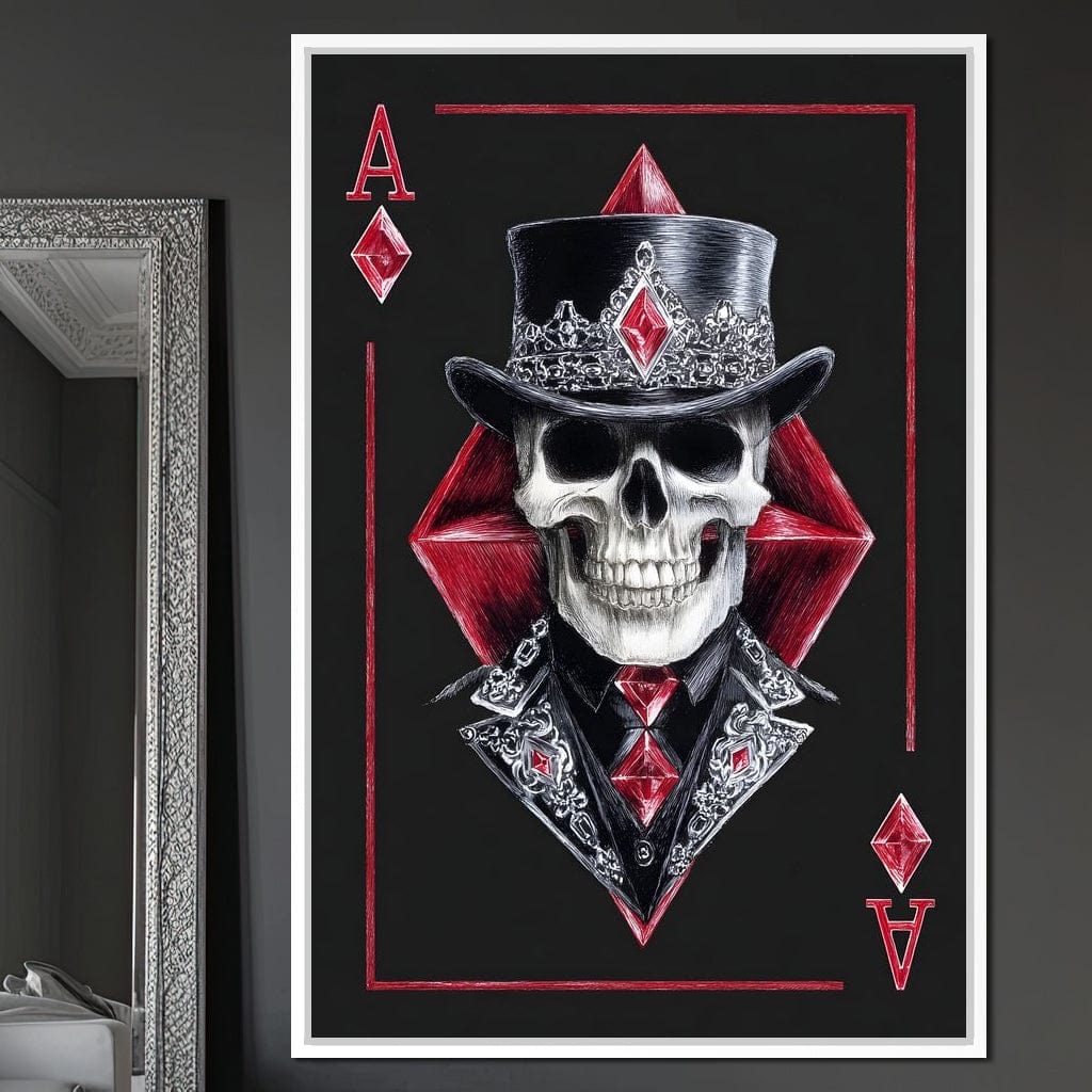 Ace Skeleton High Stakes Elegance Canvas Wall Art