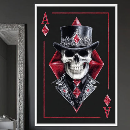 Ace Skeleton High Stakes Elegance Canvas Wall Art