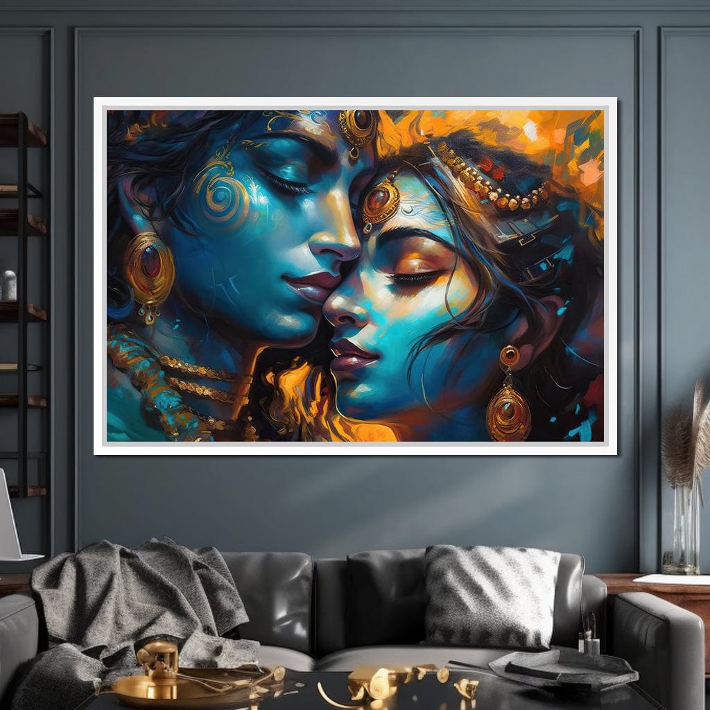 Radha & Krishna Love Story Canvas Wall Art