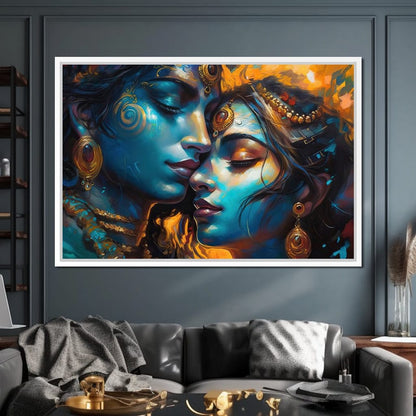 Radha & Krishna Love Story Canvas Wall Art