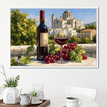 Vintage Wine Harvest Near Cathedral Canvas Wall Art