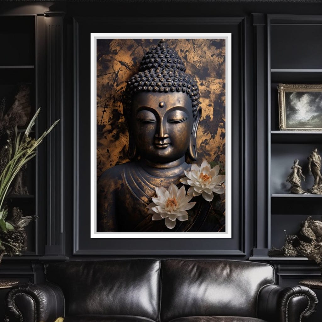 Buddha's Bronze Serenity Canvas Wall Art