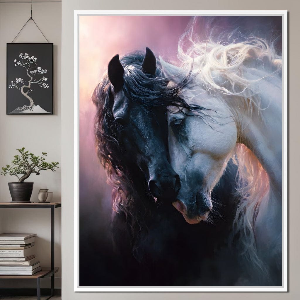 Shadowlight Twin Horses Canvas Wall Art