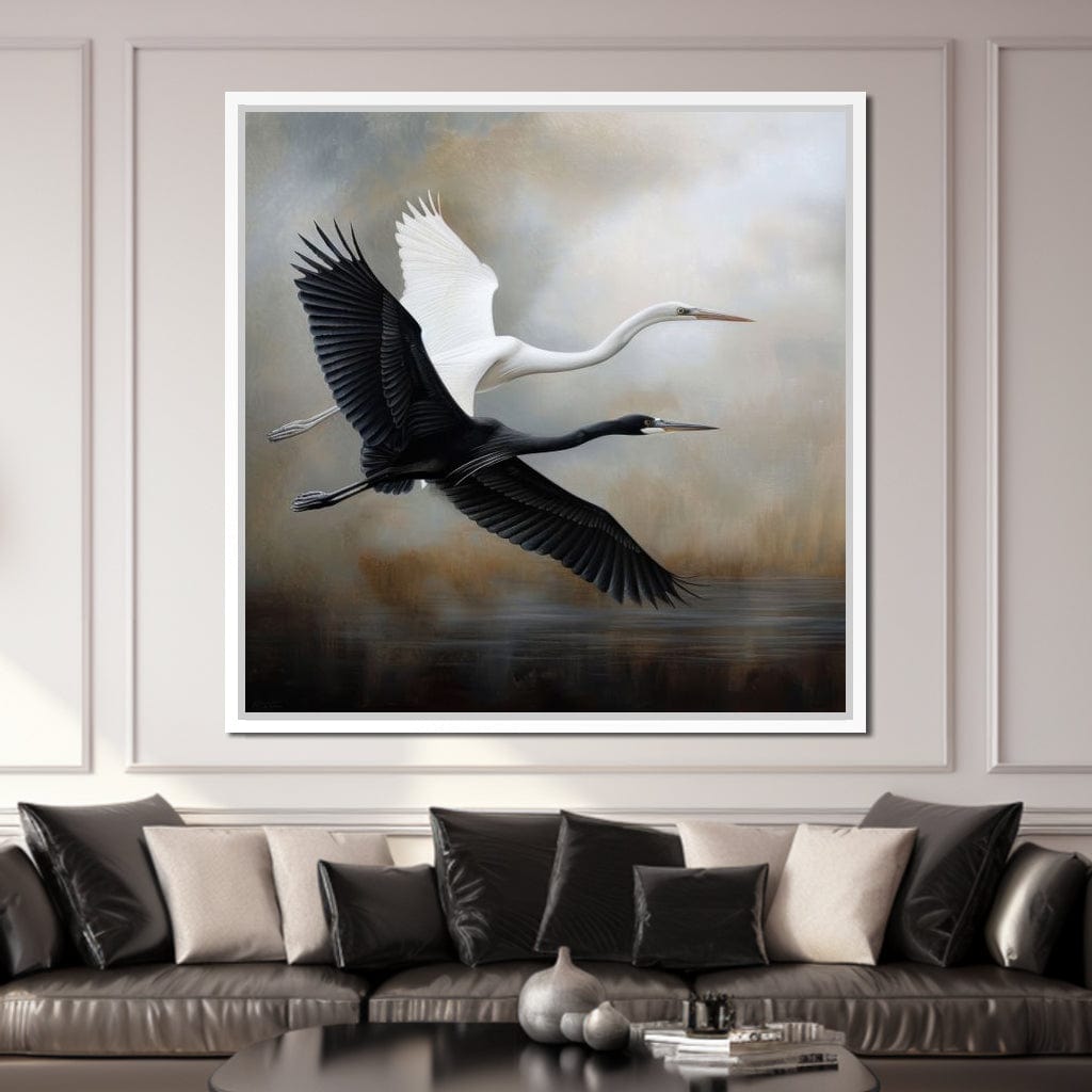 Heron Harmony Canvas Wall Art