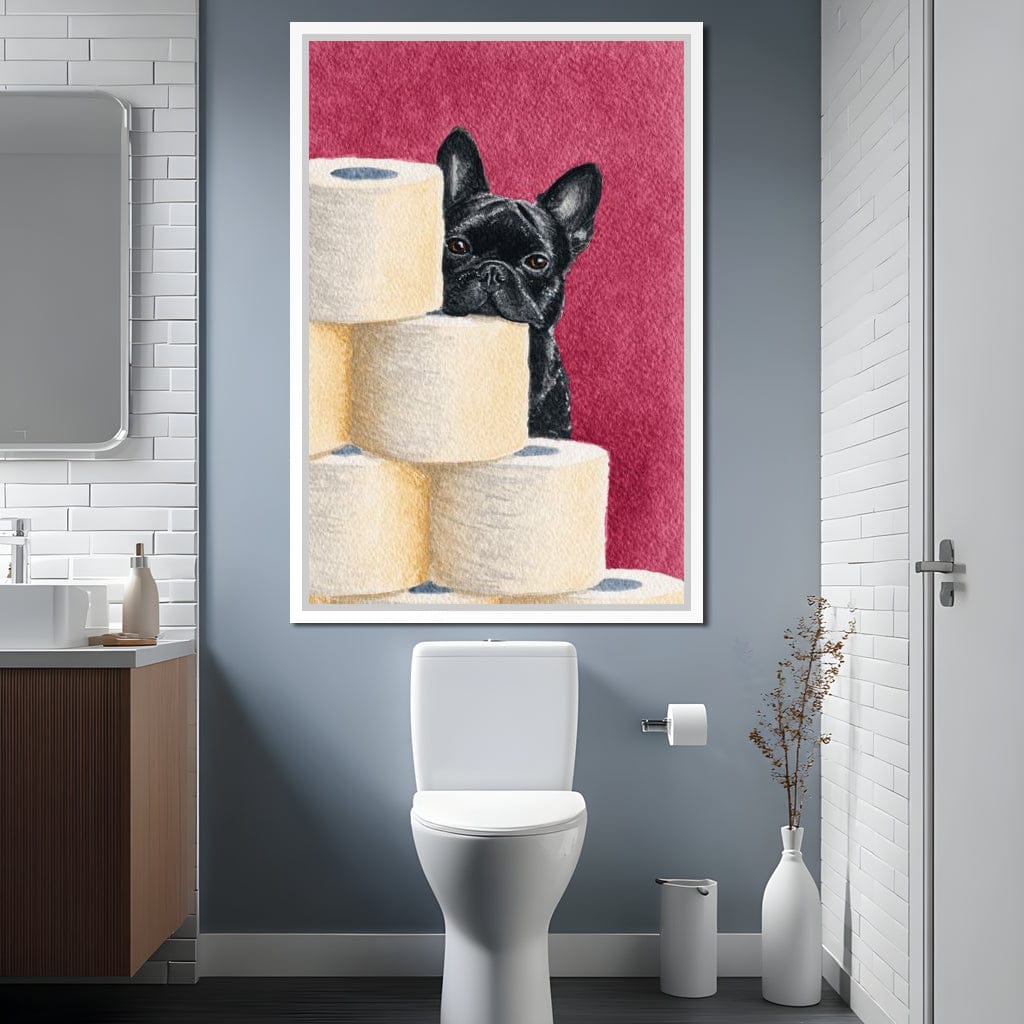 French Bulldog Peekaboo Rolls Canvas Wall Art