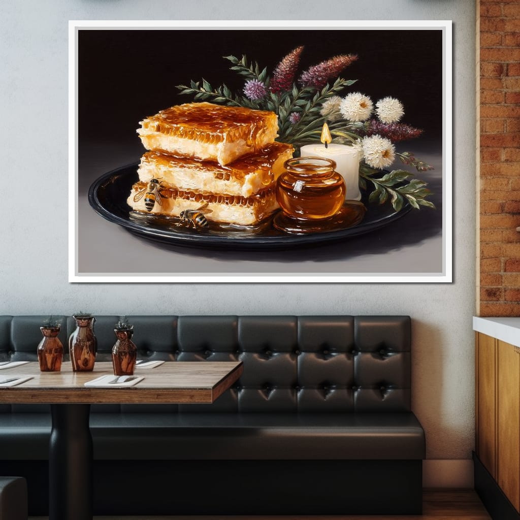 Golden Honeycombs Canvas Wall Art
