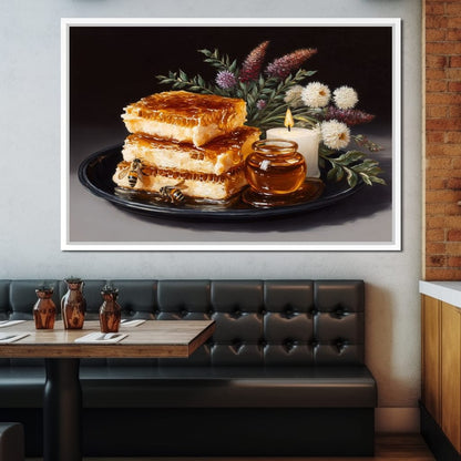 Golden Honeycombs Canvas Wall Art
