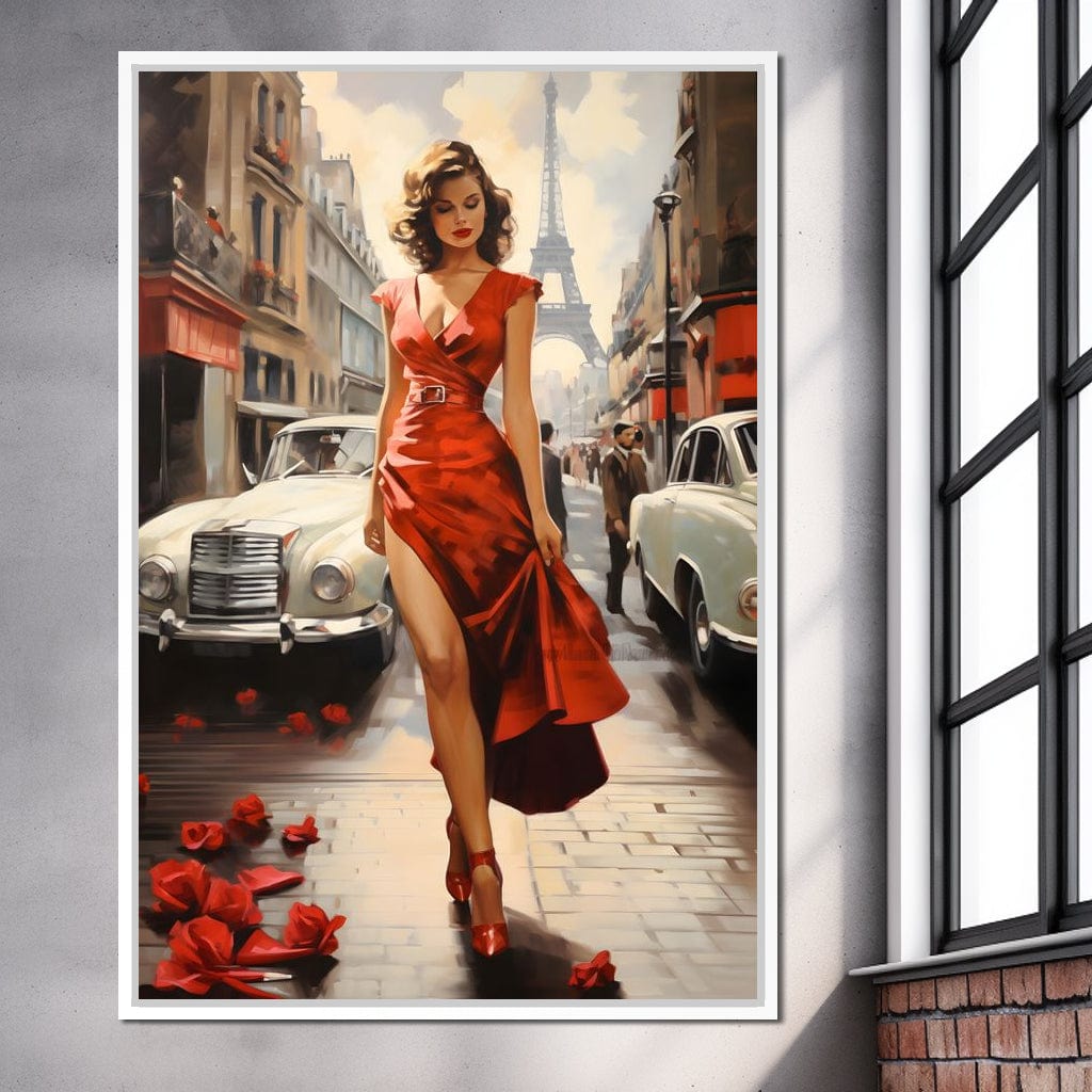Glamour in the Streets of Paris Canvas Wall Art