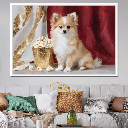 Pomeranian Popcorn Soiree Canvas Wall Art