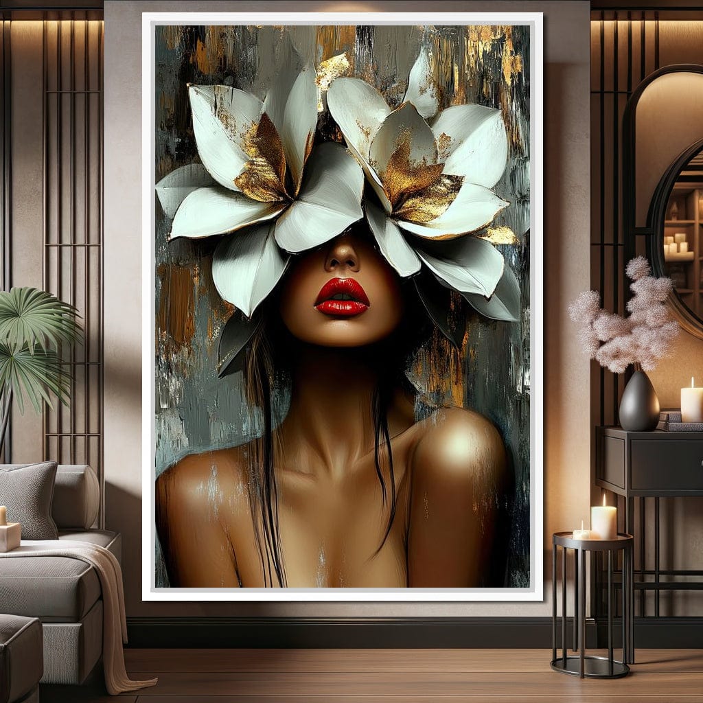 Golden Petals Revelation Canvas Wall Art
