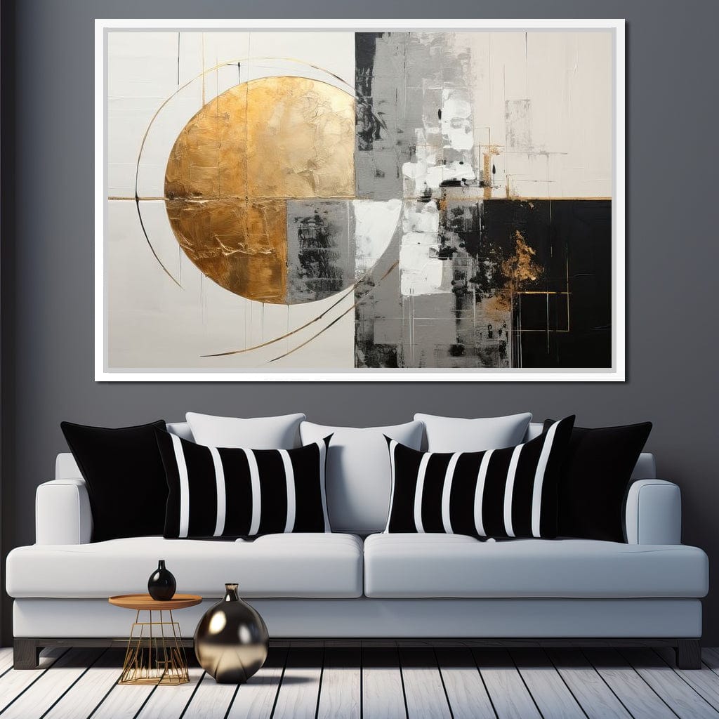 Golden Geometric Serenity Canvas Wall Art