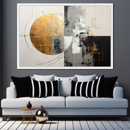 Golden Geometric Serenity Canvas Wall Art