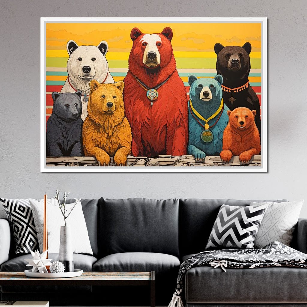 Kaleidoscope of Bears Canvas Wall Art
