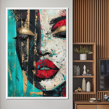 Golden Gaze Through Turmoil Canvas Wall Art