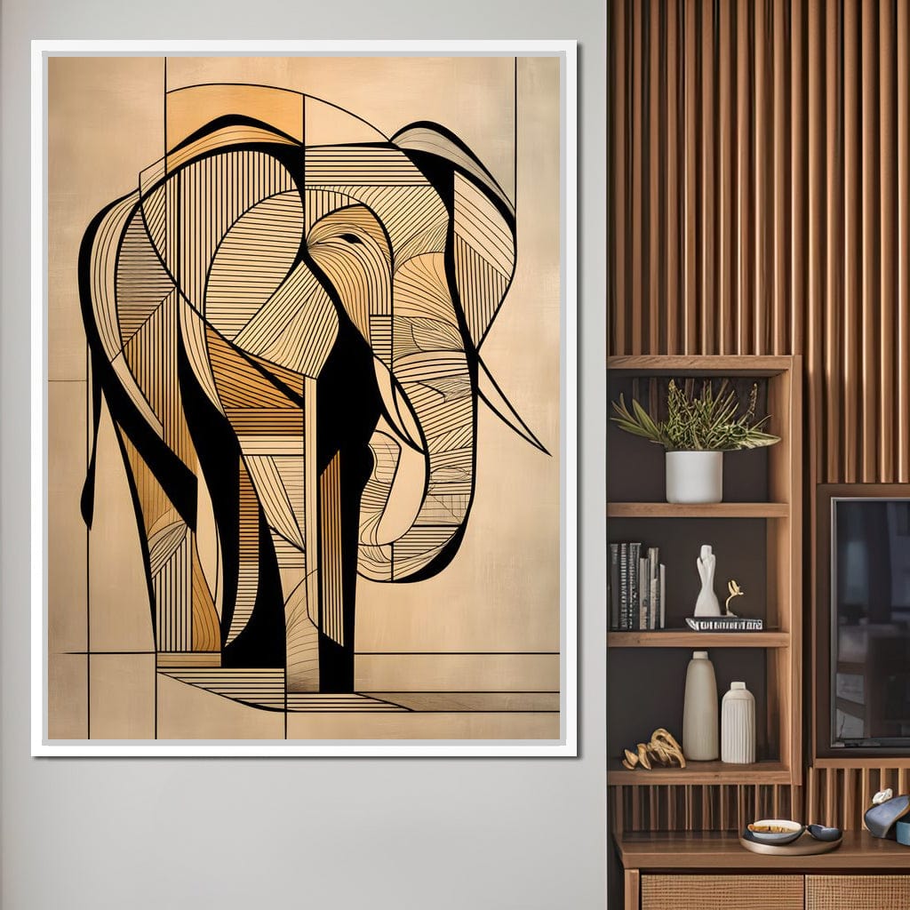 Majestic Geometric Elephant Canvas Wall Art