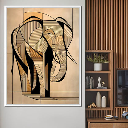 Majestic Geometric Elephant Canvas Wall Art