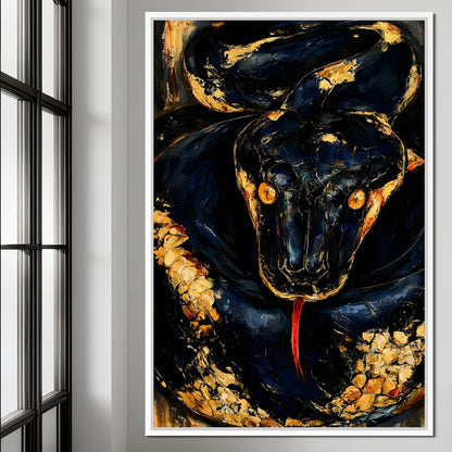 Gilded Coil Of Midnight Power Canvas Wall Art