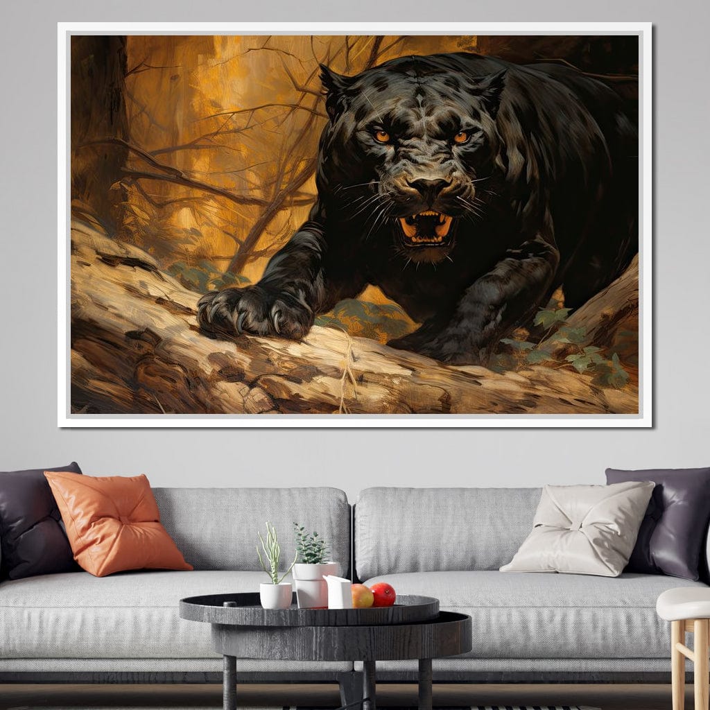 Forest Panther Canvas Wall Art