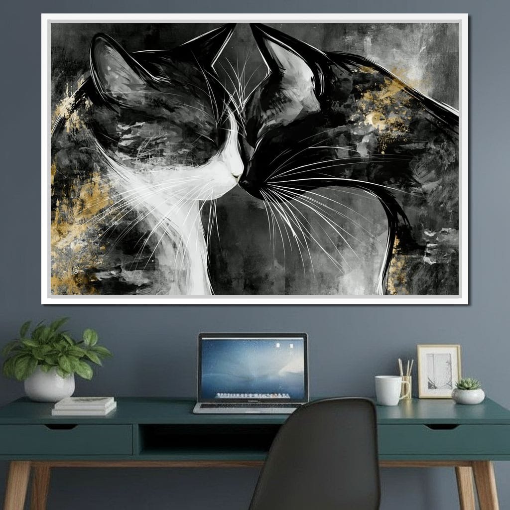 Gentle Connection Of Midnight Souls Canvas Wall Art
