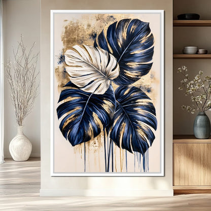 Gilded Foliage Under Midnight Skies Canvas Wall Art