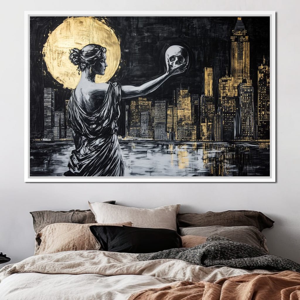 Golden Reflection Over the City Canvas Wall Art