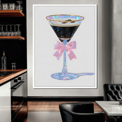 Iridescent Espresso Martini Bow Canvas Wall Art