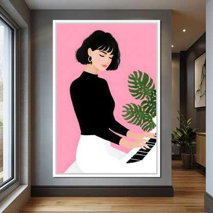 Melody on Rose Studio Keys Canvas Wall Art