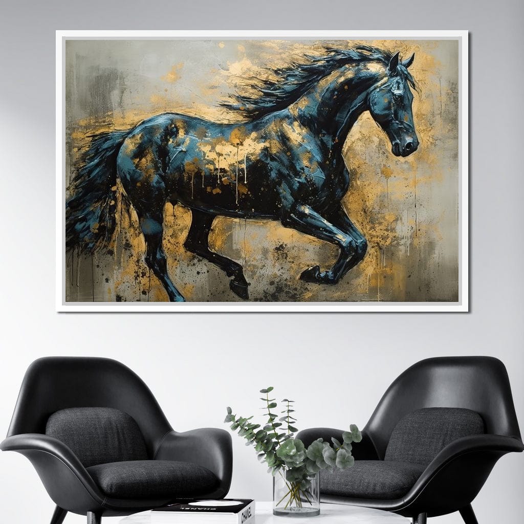 Gilded Stallion Canvas Wall Art