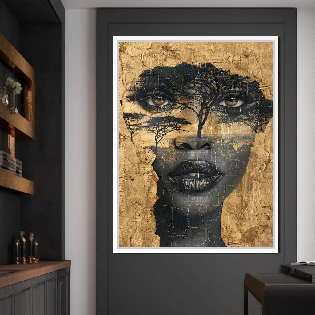 Golden Gaze Through the Jungle Canvas Wall Art