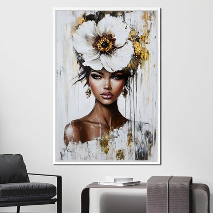 Golden Petal Elegance Canvas Wall Art