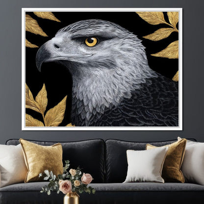 Majestic Sentinel Golden Leaves Canvas Wall Art