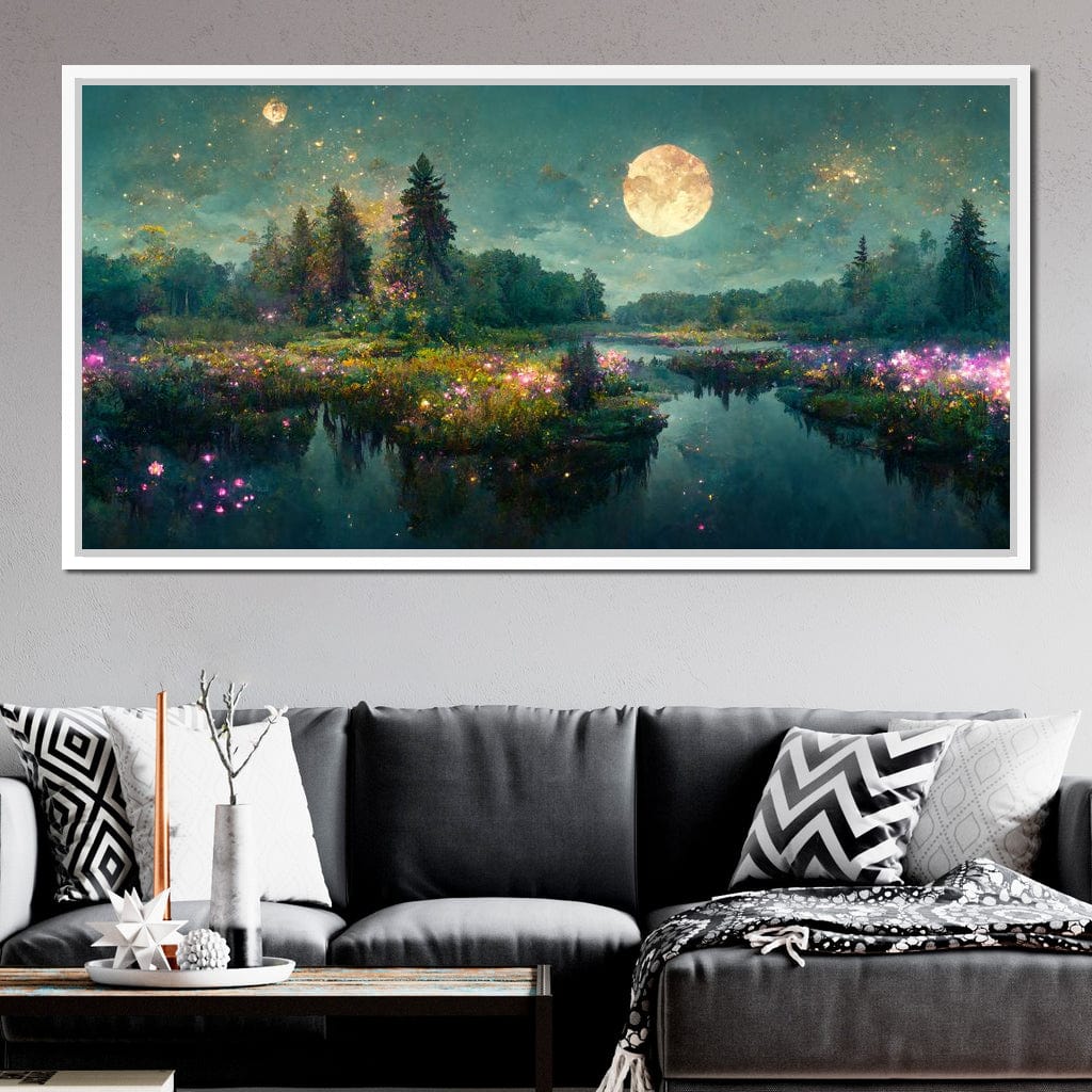 Glittering Lake Canvas Wall Art
