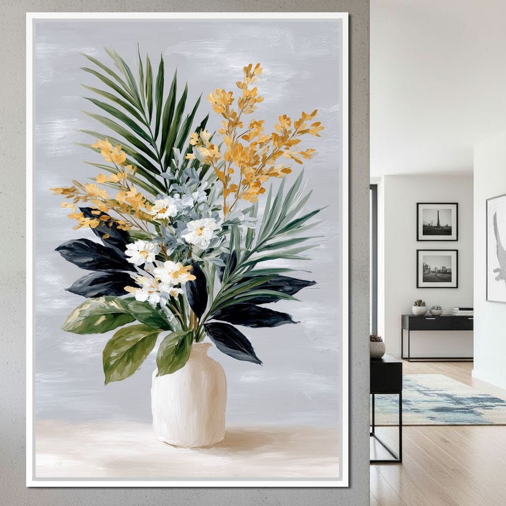Golden Botanicals Still Life Canvas Wall Art