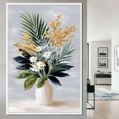 Golden Botanicals Still Life Canvas Wall Art