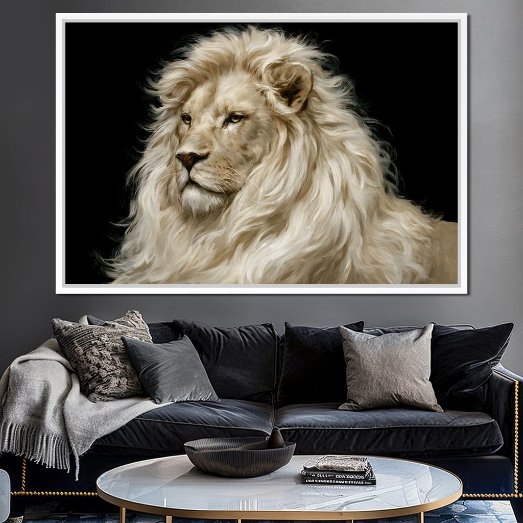 Noble Lion Mane of the Silent Plains Canvas Wall Art