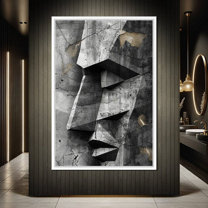 Monochrome Geometric Echoes Canvas Wall Art