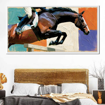 Leaping Over The Painted Square Canvas Wall Art