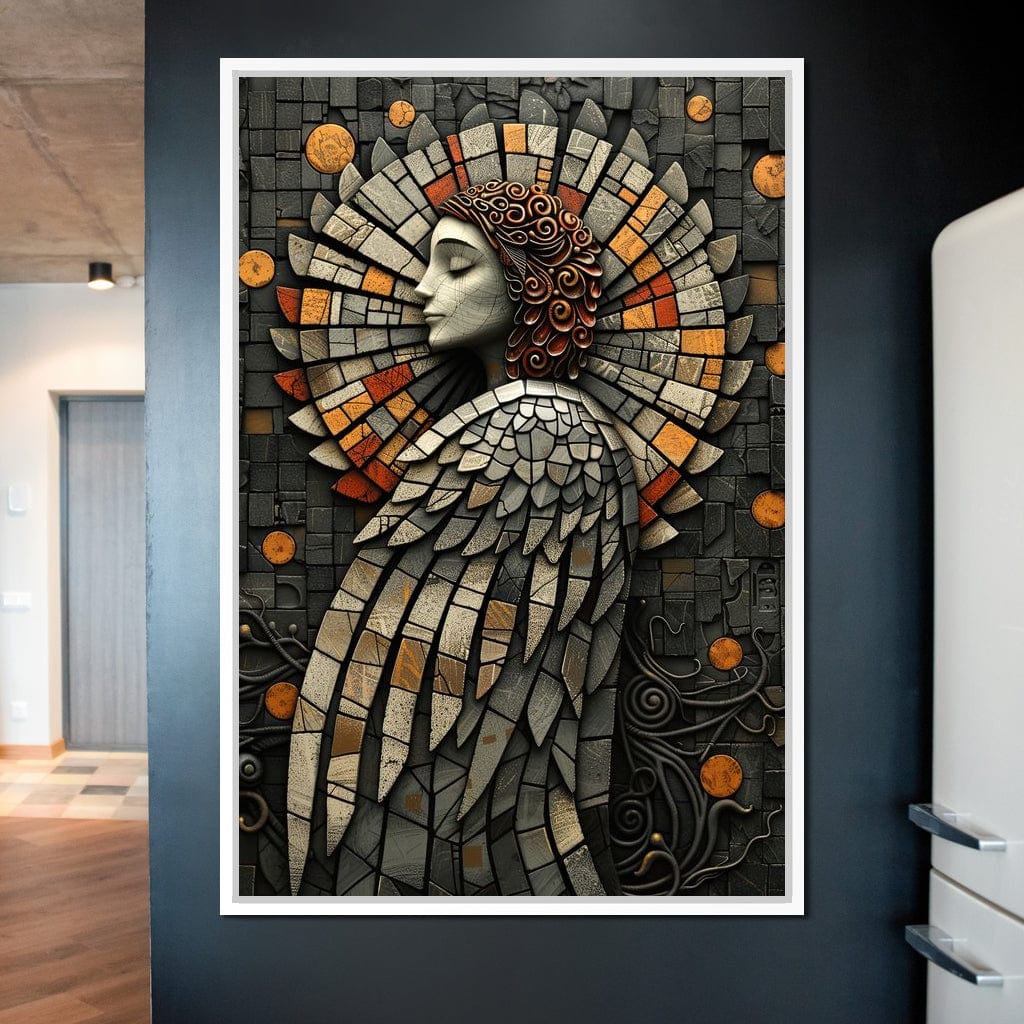 Mosaic Angel Enchantment Canvas Wall Art