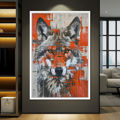 Urban Grey Wolf Canvas Wall Art