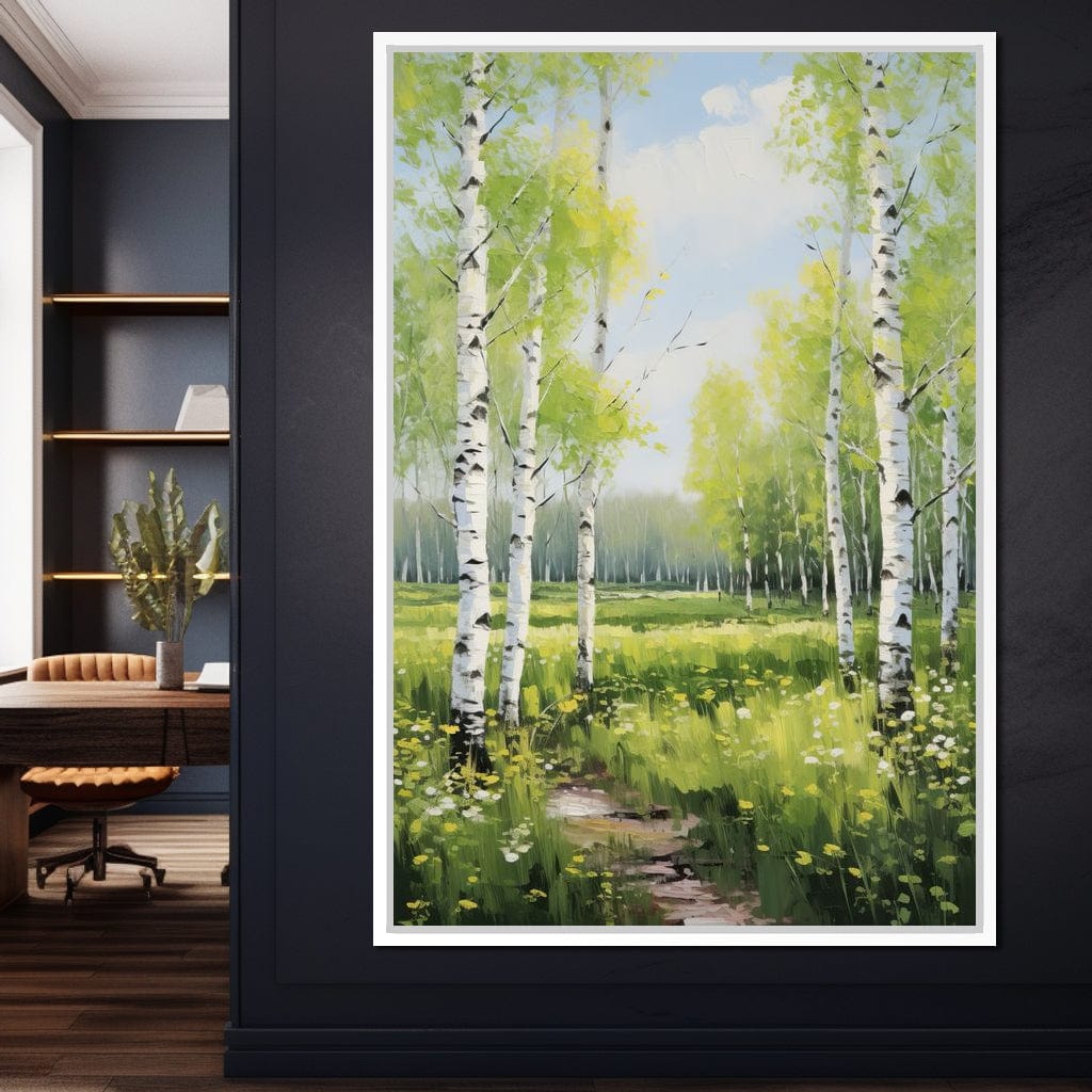 Birch Forest Springtime Canvas Wall Art