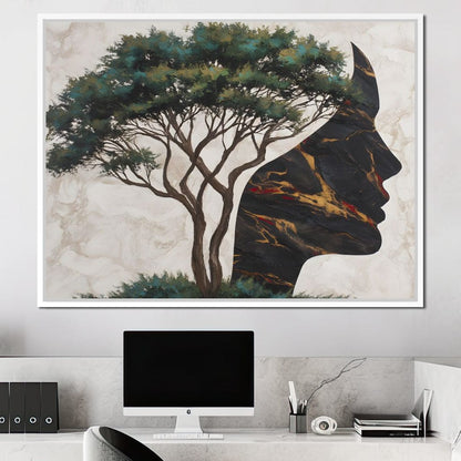 Majestic Silhouette Beneath Branches Canvas Wall Art