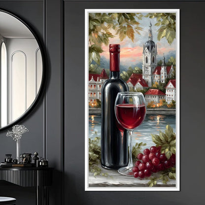 Wine Reflections by the Lake Canvas Wall Art