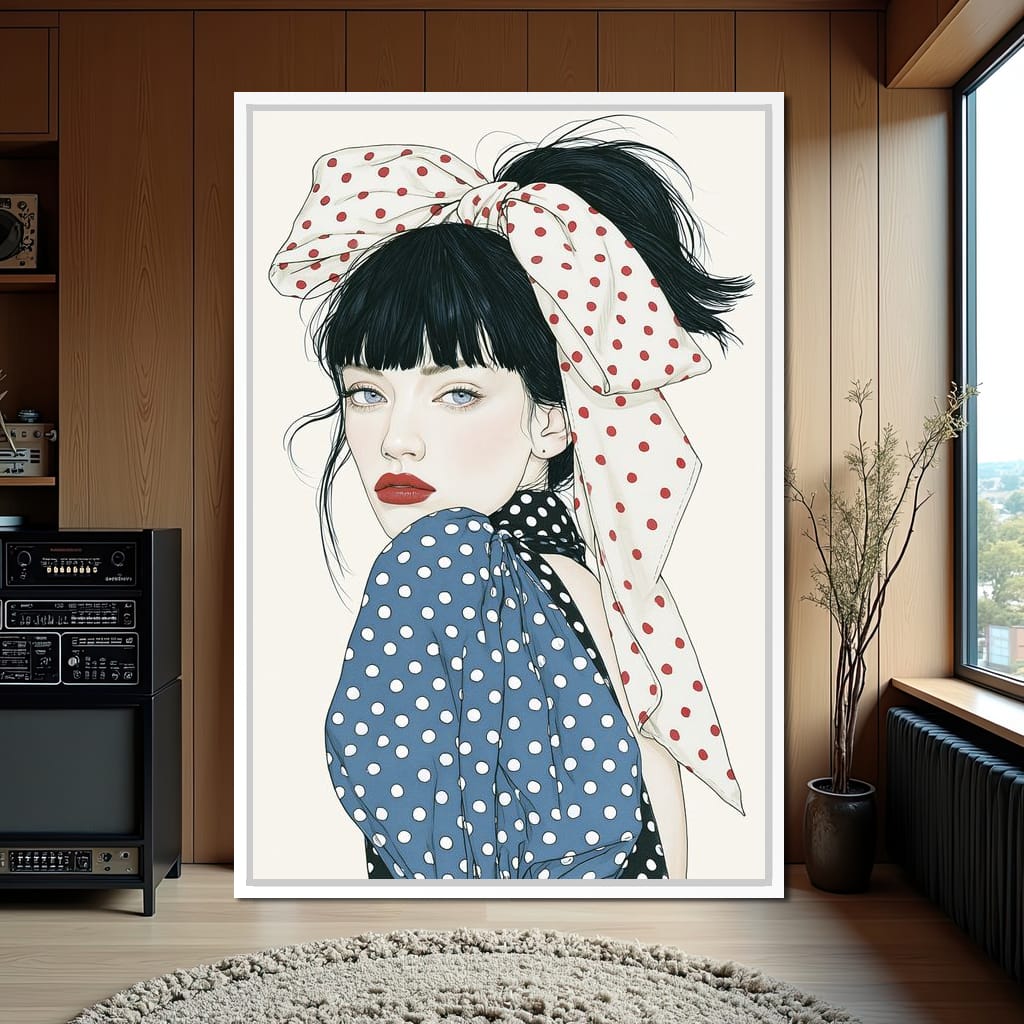 Polka Dot Afternoon Glance Canvas Wall Art