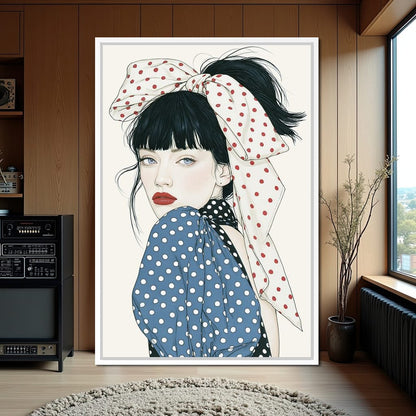 Polka Dot Afternoon Glance Canvas Wall Art