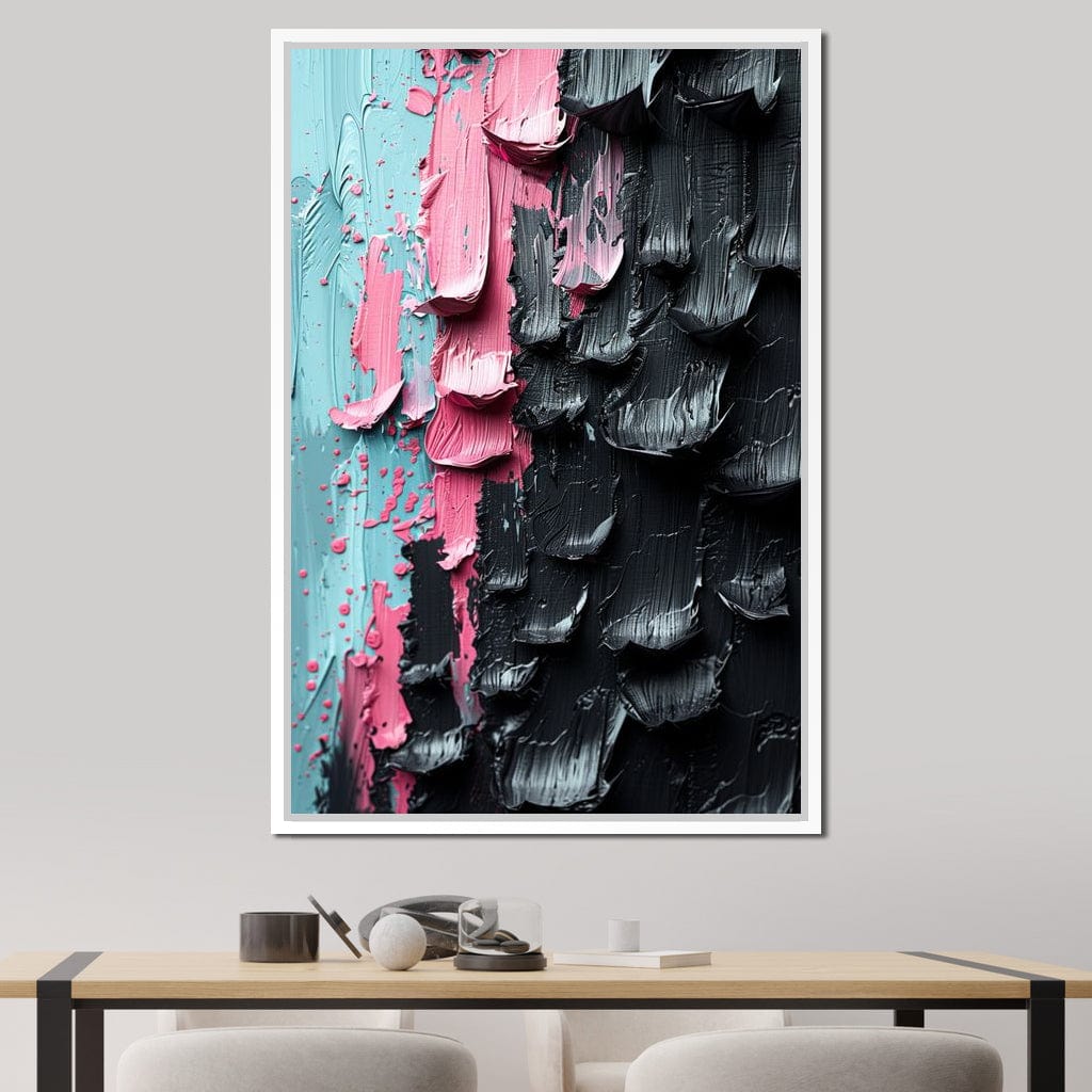 Sable Petals on Aquatic Breeze Canvas Wall Art