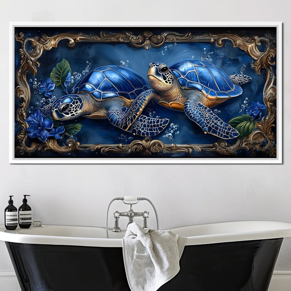Oceanic Serenity Turtles Canvas Wall Art