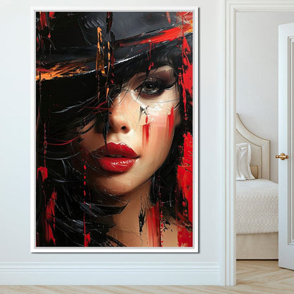 Sable Shroud of Passion Canvas Wall Art
