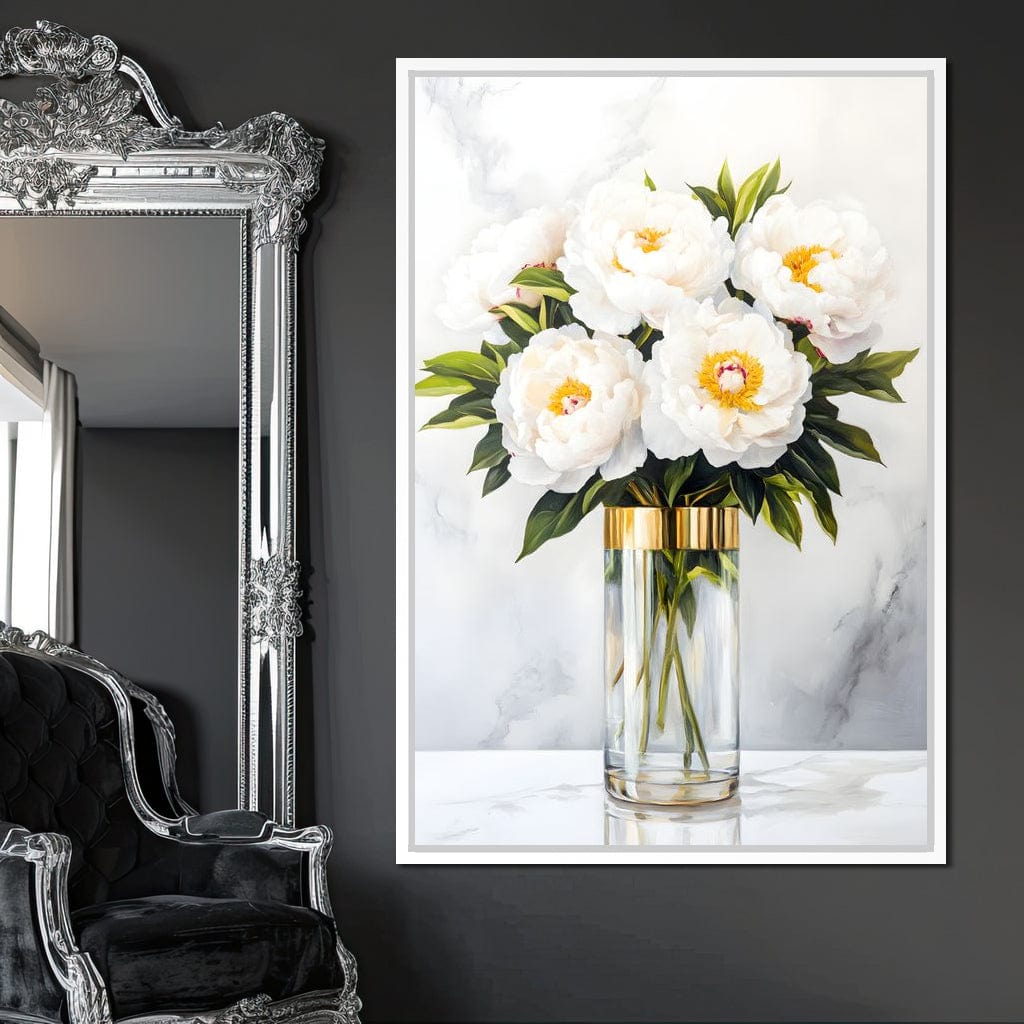 Opulent Peony Elegance Canvas Wall Art